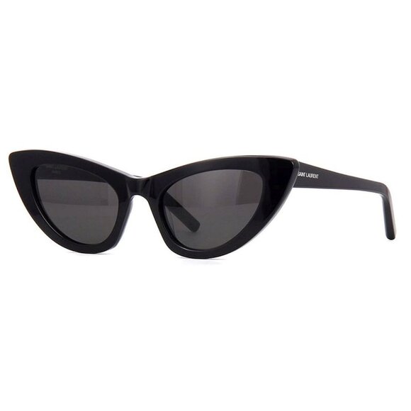 NEW SL213 LILY 001 SAINT LAURENT SUNGLASSES WOMEN BLACK CAT EYE EYEWEAR - Picture 1 of 6